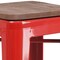 Merrick Lane Dalton Series Backless Metal Dining Stool with Wooden Seat for Indoor Use